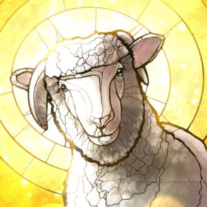 Les "dessins vitraux" de lumières animales - L'agneau